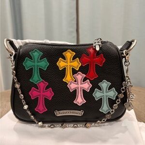 Chrome Hearts Black Handbag with Colorful Crosses(OEM)